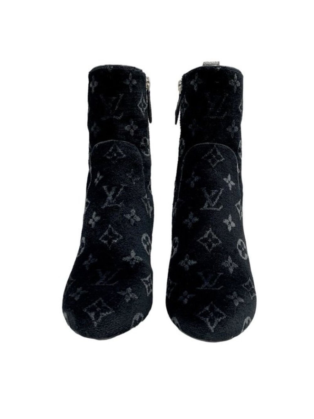 Louis Vuitton Silhouette Line Boots Short Shoes Velor Black Monogram - Picture 2 of 9